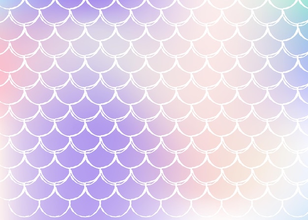 Holographic mermaid background with gradient color