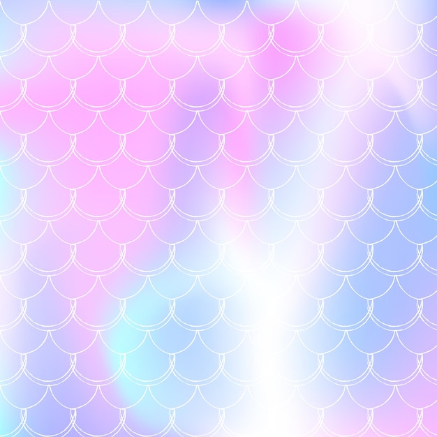 Holographic mermaid background with gradient scales