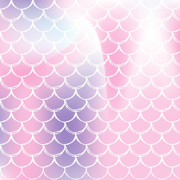 Holographic scale background with gradient mermaid