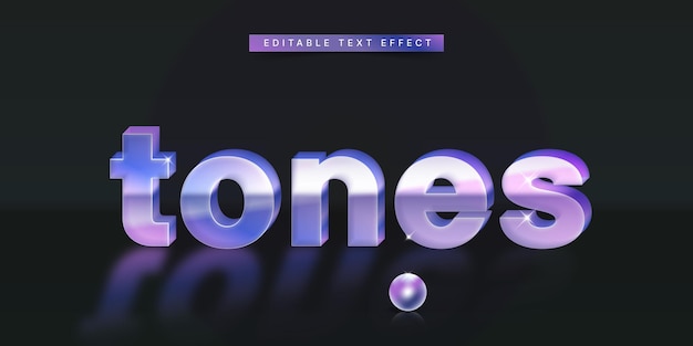 Holographic Text Effect Editable Typography