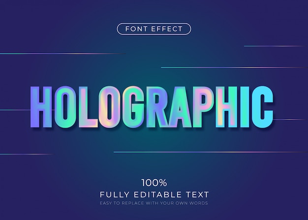 Holographic text effect.  font style