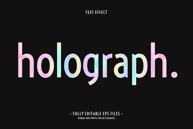 Holographic text effect template