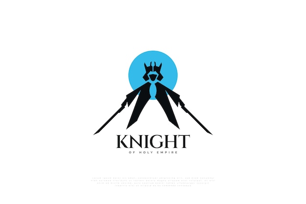 Holy Knight Silhouette Illustration with Two Swords Warrior Illustration for Esport Logo Mascot or Emblem