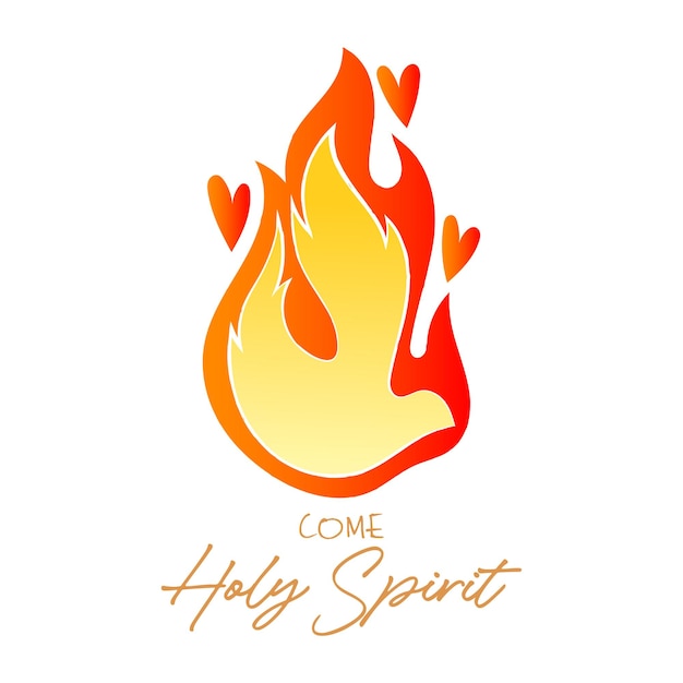 Holy Spirit Pentecost Sunday vector greetings