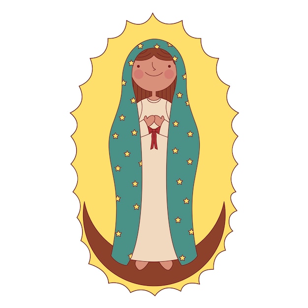 Holy virgin mary cartoon