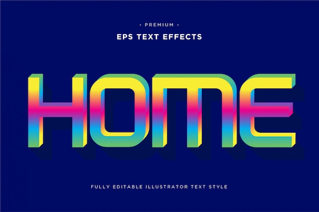 Home 3d text effect 