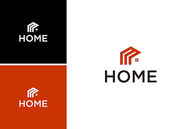 home abstract geometric logo design template.letter M logo and real estate vector