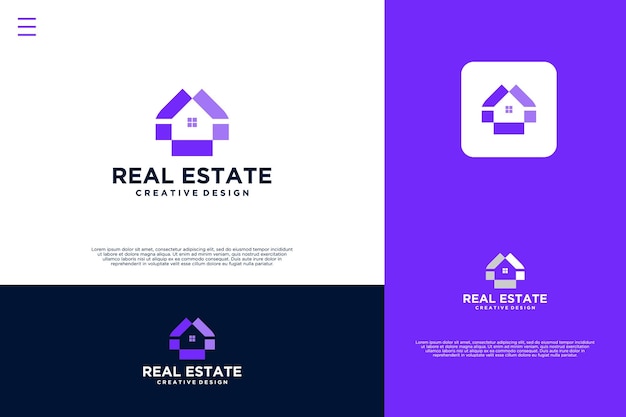 Vector home apartment property logo design real estate investment logo