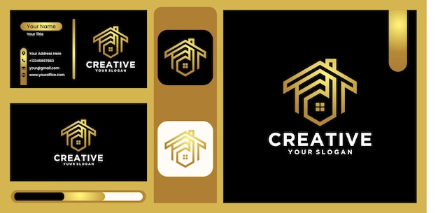 Home architecture d logo, building logo with the letter d design in a luxurious and trendy gold color