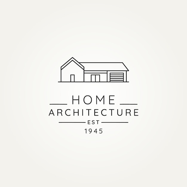 home architecture minimalist line art logo template vector illustration design