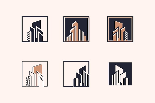 Vector home and building logo collection with creative unique design vector