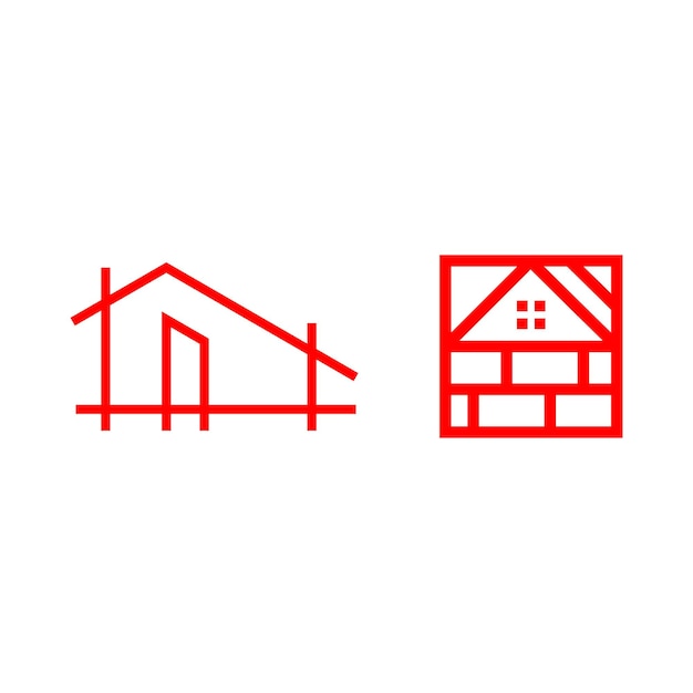 home building logo design simple modern line symbol vector