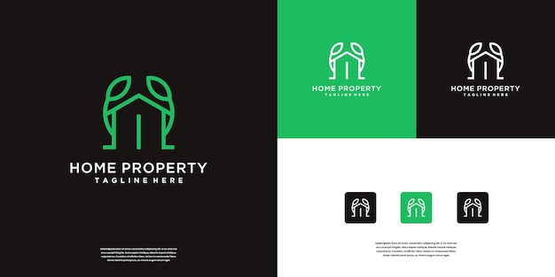 Vector home building real estate agency abstract business logo design template