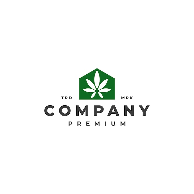 Home cannabis leaf logo vector icon template