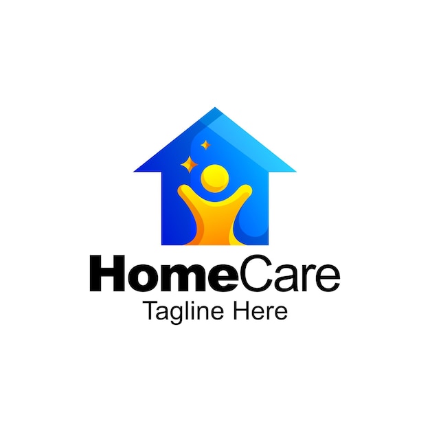 Home care logo gradient template design