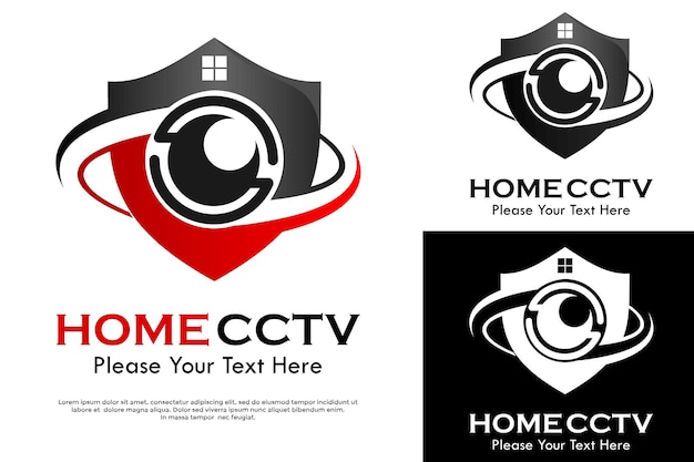 Vector home cctv logo template illustration