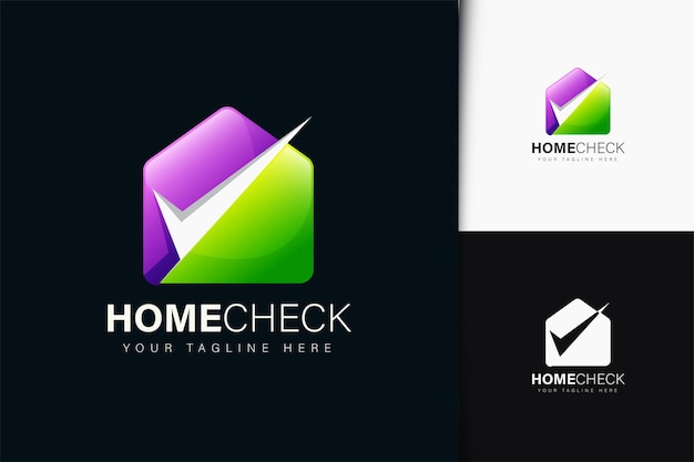 Home check logo design with gradient