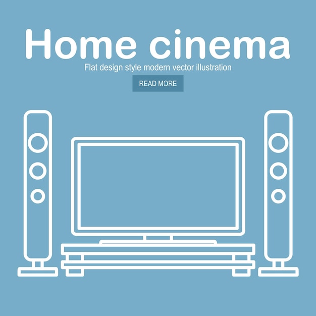 Home cinema icon illustration.line icon.vector illustration design