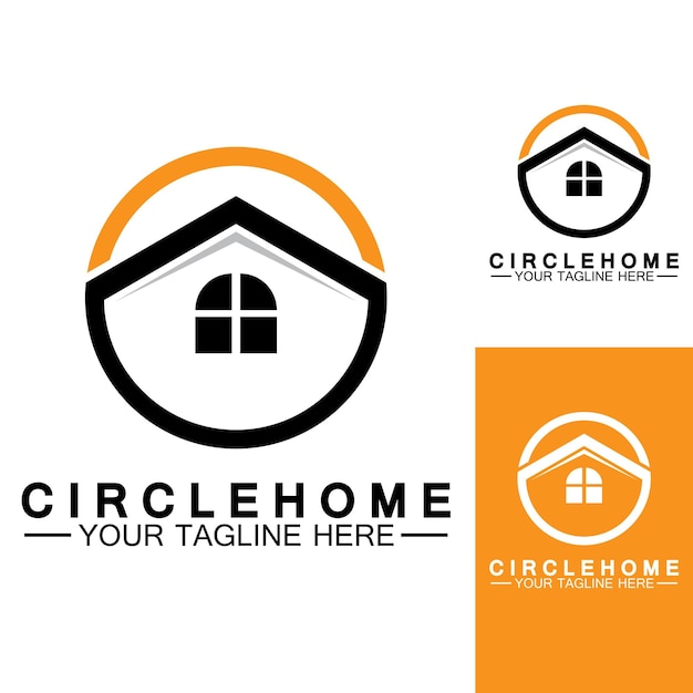 Home circle concept logo symbol vector illustration design