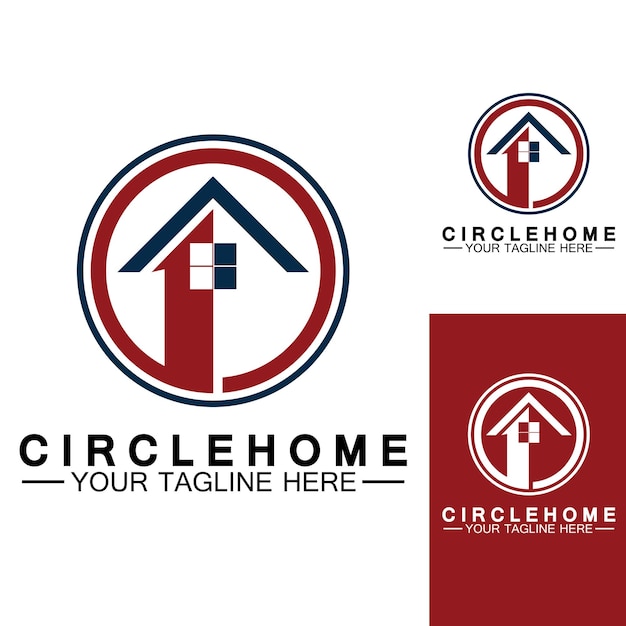 Home circle concept logo symbol vector illustration design