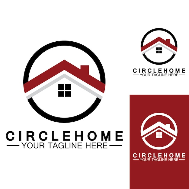 Home circle concept logo symbol vector illustration design