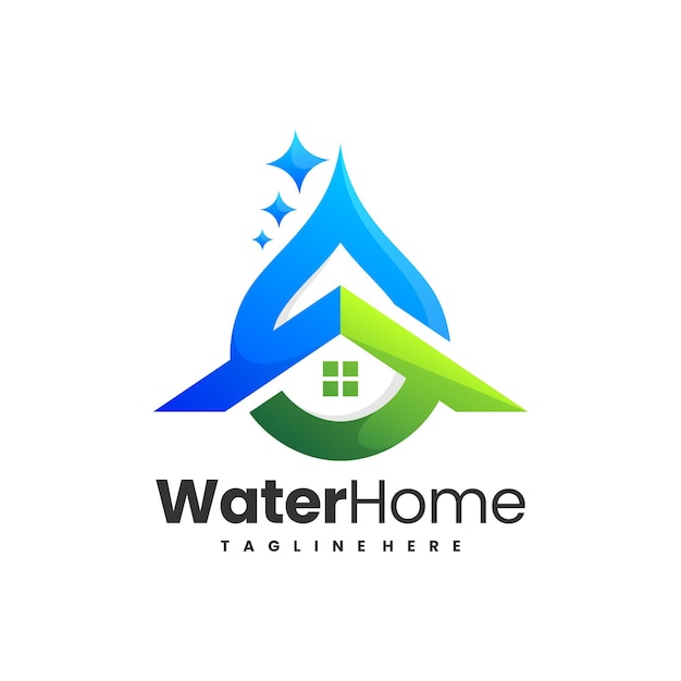 home cleaning logo or clean water droplets shape icon logo