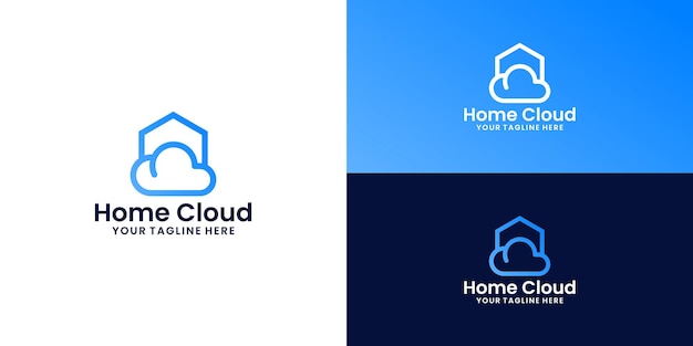 Home and cloud logo design, cloud storage, storage house