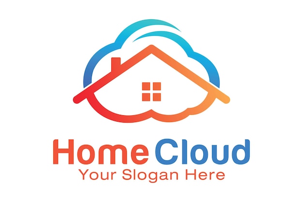 Home Cloud logo design template