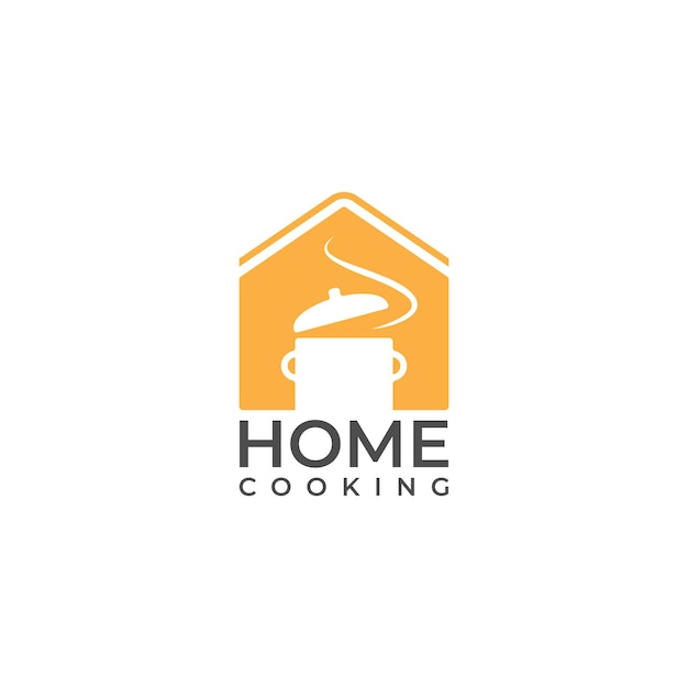 Home cooking logo design with house and pot