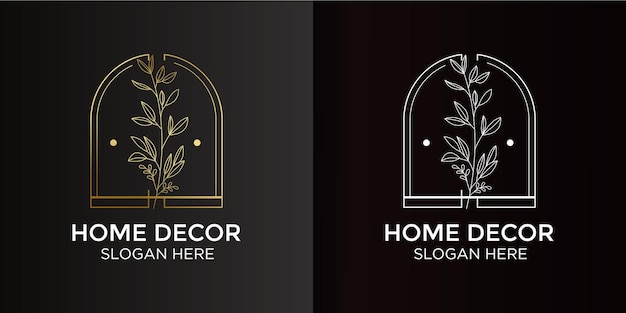 Home decor design logo and branding card