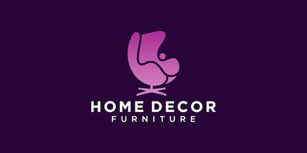 Home decor home chair vector logo design