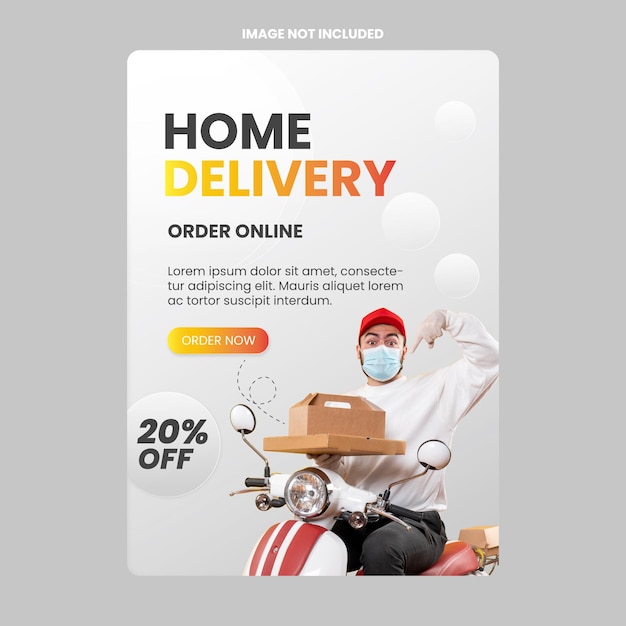 Home Delivery Glassmorphism Effect A4 Template