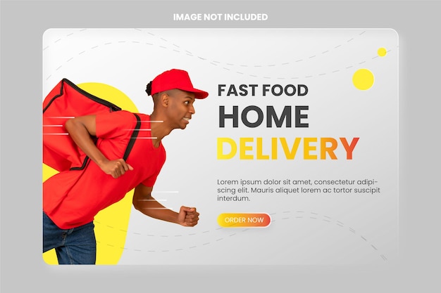 Home Delivery Glassmorphism Effect Banner Template