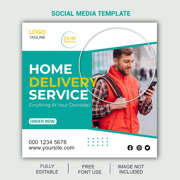 home delivery social media design template