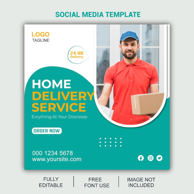 home delivery social media design template