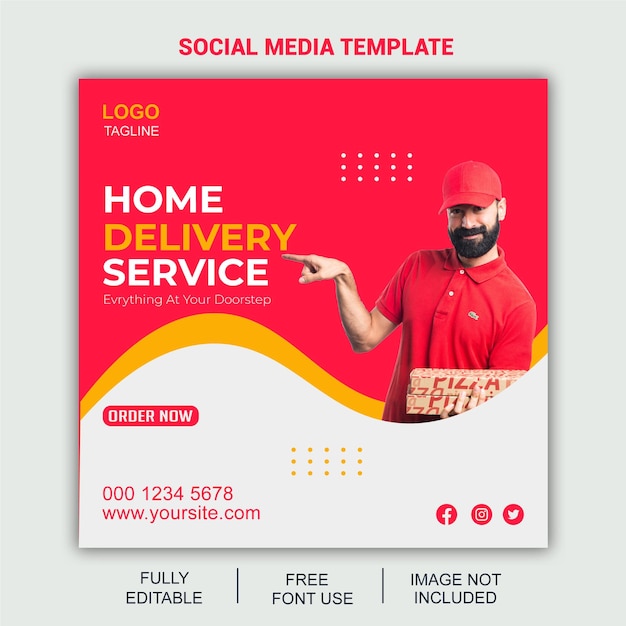 home delivery social media design template