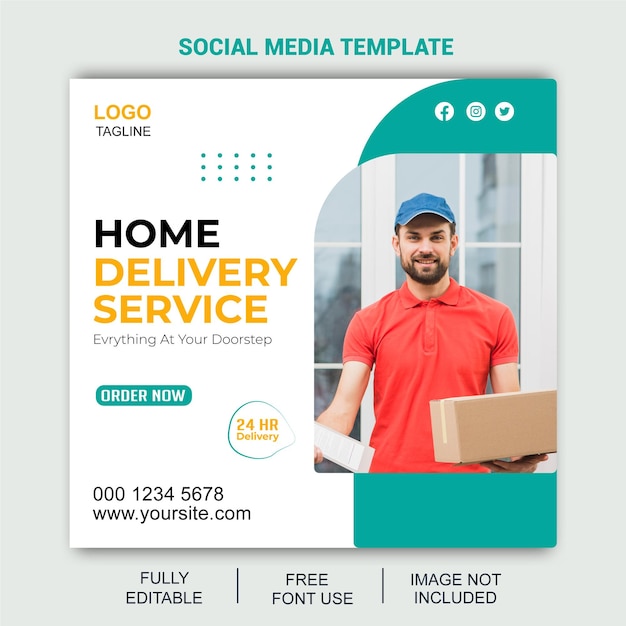 home delivery social media design template