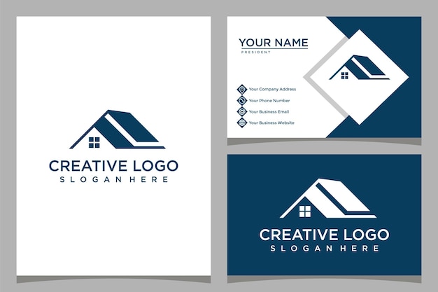 Home design logo template with business card design