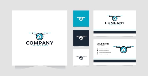 Home drone logo design and business card