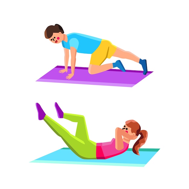 Home Exercise Sport Doing Man And Woman