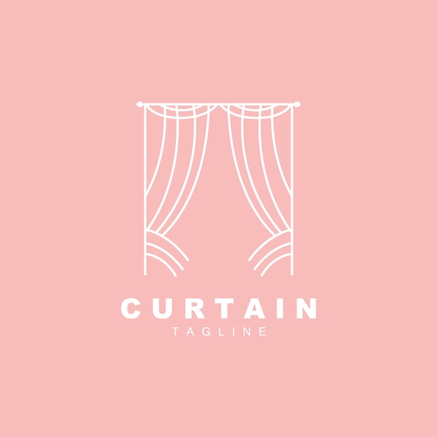 Home And Exhibition Curtain Logo Design Building Decoration Vector Illustration