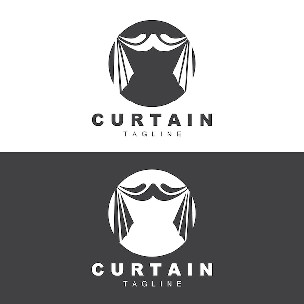 Home And Exhibition Curtain Logo Design Building Decoration Vector Illustration