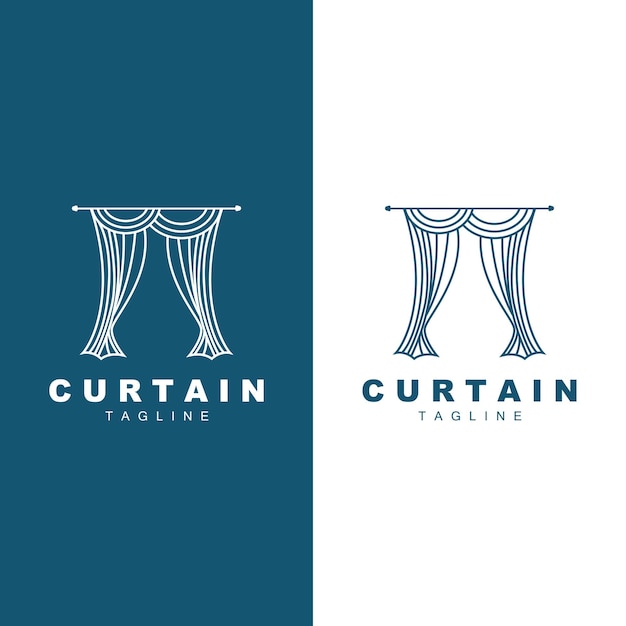 Home And Exhibition Curtain Logo Design Building Decoration Vector Illustration