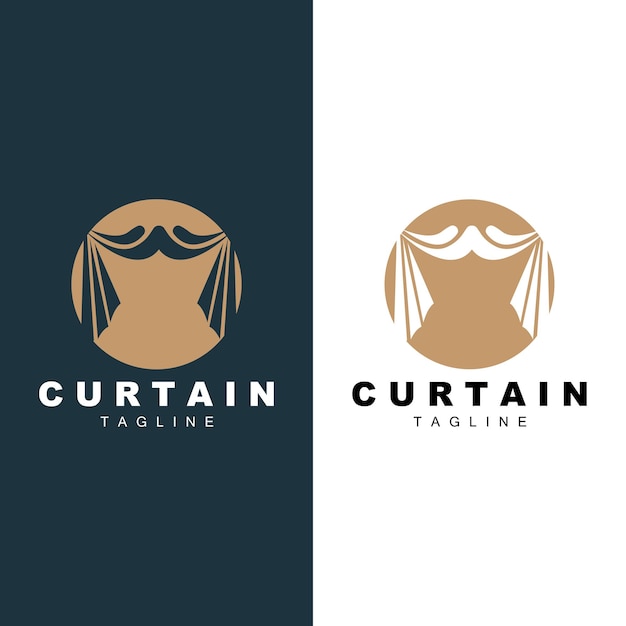 Home And Exhibition Curtain Logo Design Building Decoration Vector Illustration