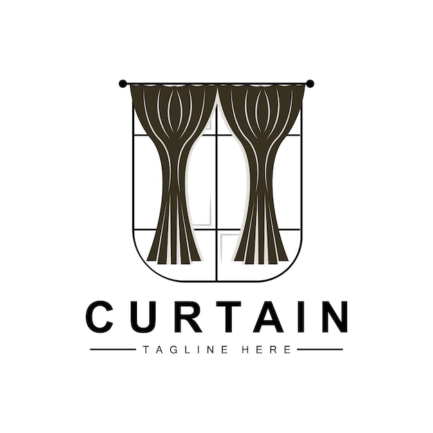 Home And Exhibition Curtain Logo Design Building Decoration Vector Illustration