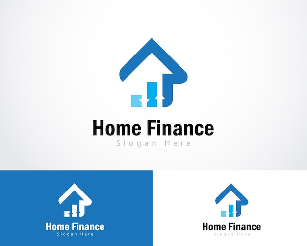 Home finance logo design concept business arrow build creative