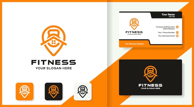 Home fitness location logo and business card design