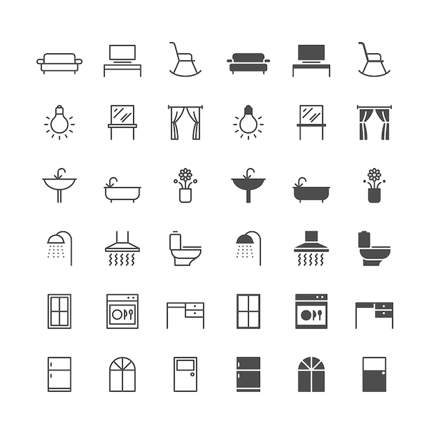 Home furniture icons