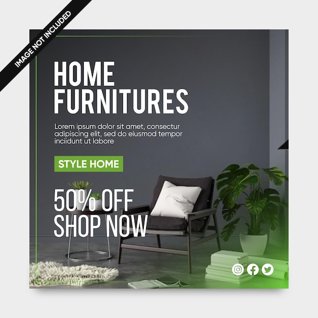 Home Furniture sale social media post templates