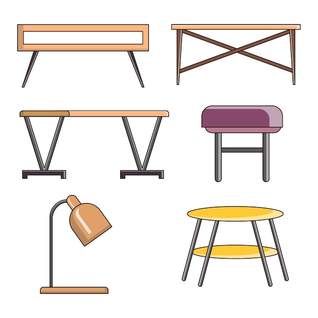 Home furniture set Premium Vector